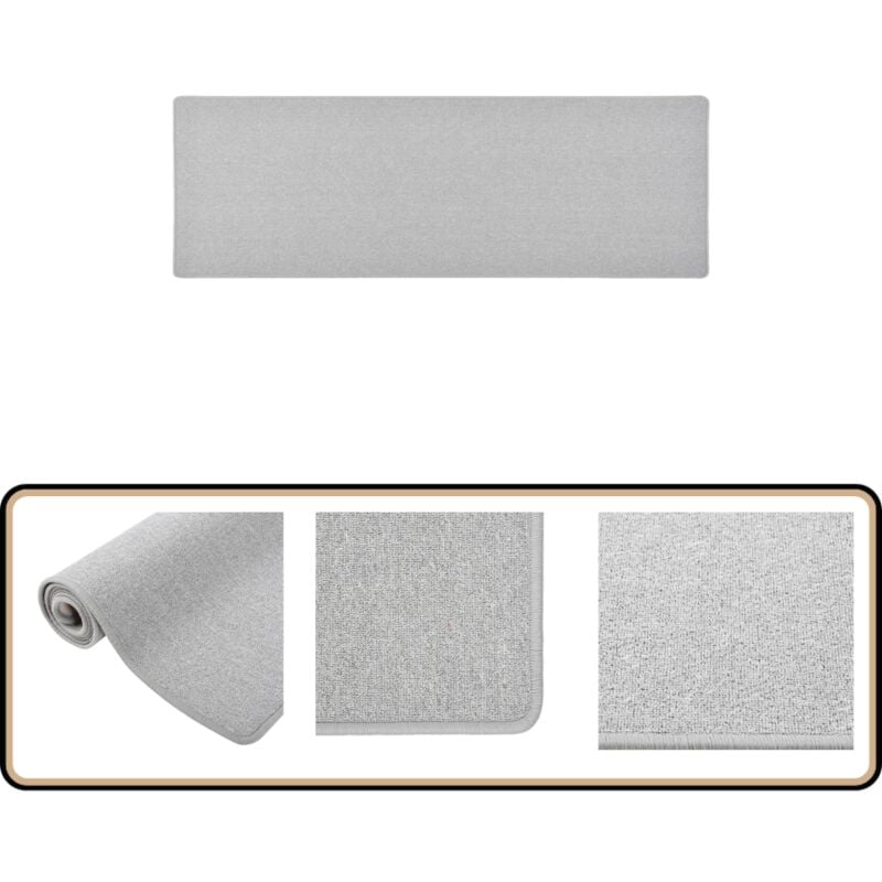 Teppichläufer Hellgrau 50x150 cm - Teppichläufer - Grau - Hellgrau - Nadelvlies - Polypropylen
