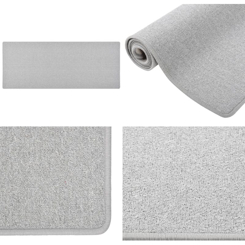 Teppichläufer Hellgrau 80x200 cm - Teppichläufer - Grau - Hellgrauer Teppich - Nadelvlies - Polypropylen Teppich - Home & Living