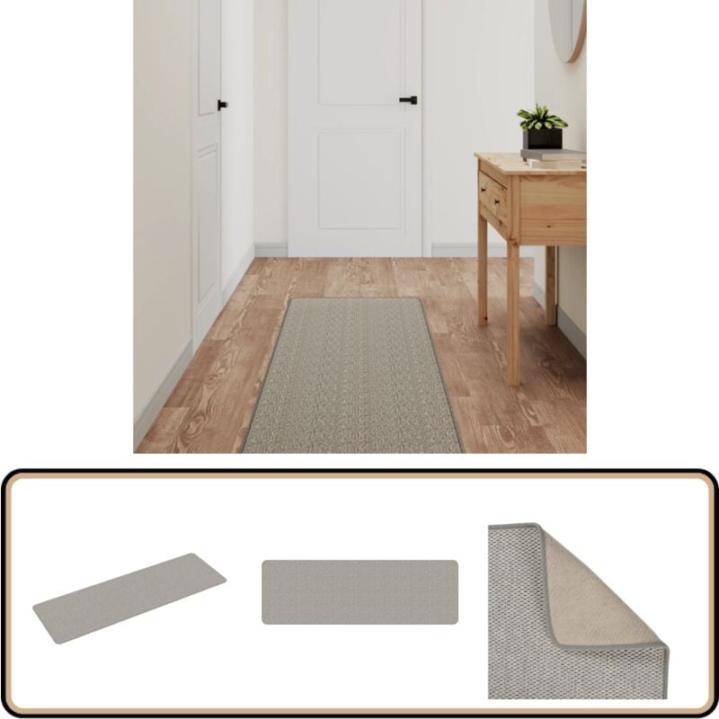 Teppichläufer Sisal-Optik Taupe 50x150 cm - Teppichläufer - Sisal Look - Wohnraumteppich - Flurreinrichtung - Badezimmerteppich