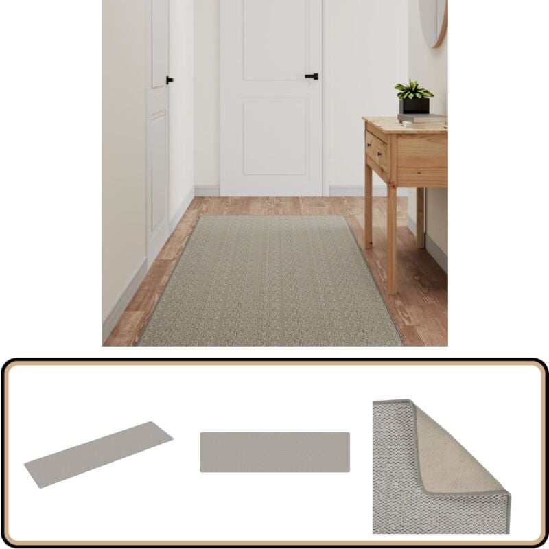 Teppichläufer Sisal-Optik Taupe 80x300 cm - Teppichläufer - Sisal Look - Wohnraumteppich - Flurreinrichtung - Badezimmerteppich