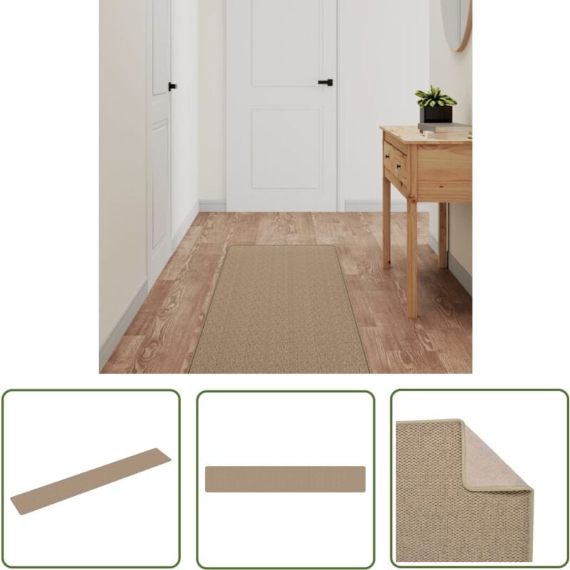 The Living Store Teppichläufer Sisal-Optik Sandfarben 50x300 cm - Teppichläufer - Sisal Look - Bodenbelag - Wohnbereich - Flurboden