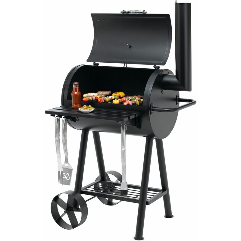 Tepro - Holzkohlegrill Grillfass Kohlegrill Grillwagen Smoker Berkeley 64,5x43,5cm