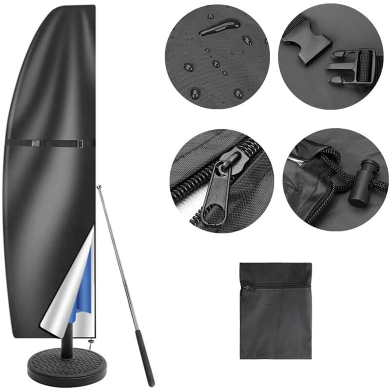 Terrasse Regenschirm Sonnenschirm Abdeckung, wasserdicht Outdoor Offset Banane Stil Regenschirm Abdeckung, Fits 11-13 Feet