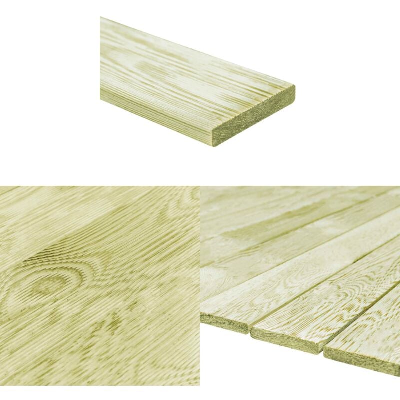 Terrassendielen 12 Stk. 1,44 m² 1m Imprägniertes Kiefernholz - Gartenmöbel - Terrassenholz - Holzdielen - Kiefernholz - Outdoor Dekoration - Home &