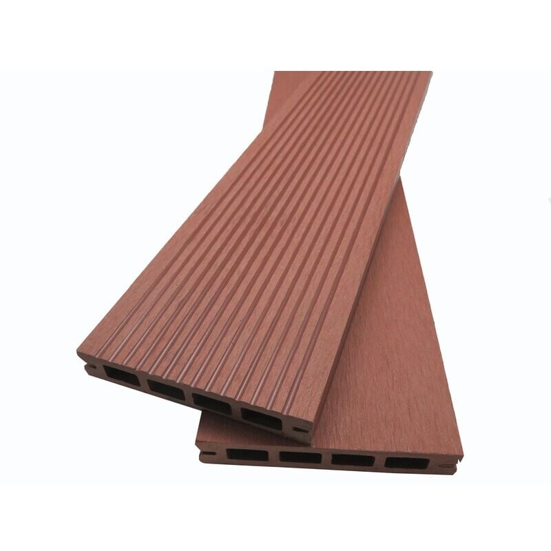 Mccover - Terrassendielen aus Holzverbundwerkstoff mit Wabenstruktur Prima l 220 cm / l12 cm / Dicke 19 mm - Farbe - Rotbraun, Dicke - 19 mm, Breite