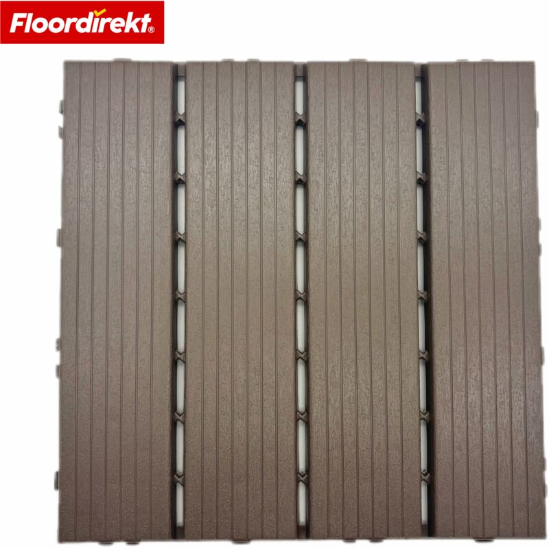 Terrassenfliesen Majestic Braun 30x30 cm Klickfliesen in Holzdielenoptik 1 Fliese