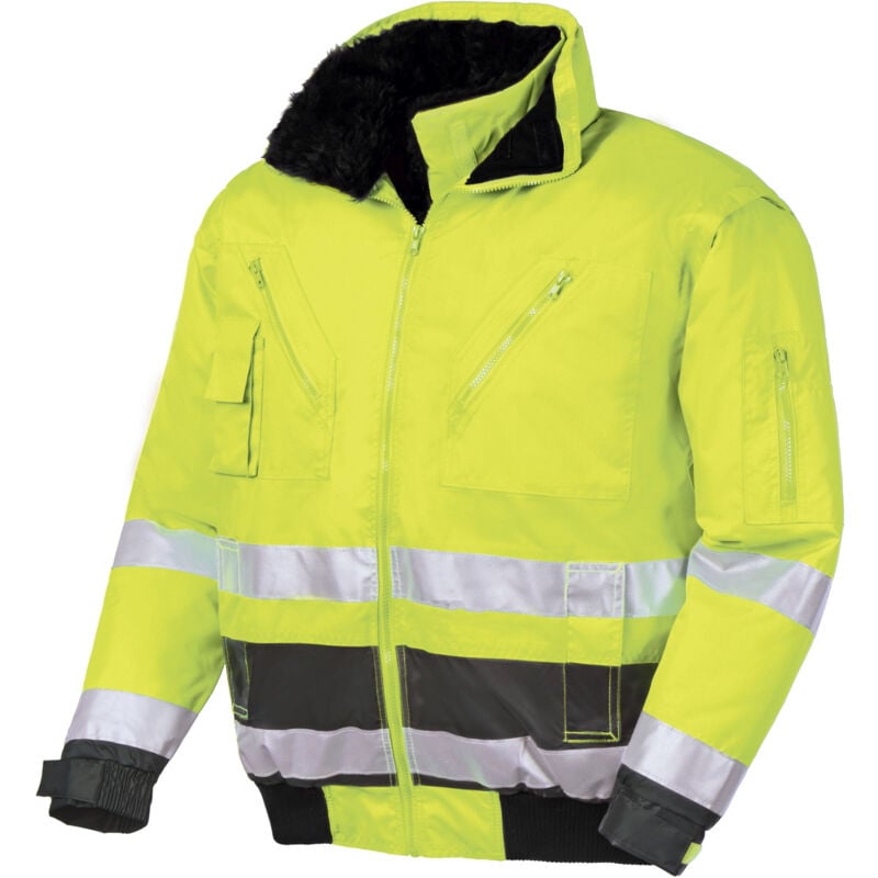 teXXor® Warnschutz-Pilotenjacke VANCOUVER leuchtgelb/grau 4106 Gr. 4XL