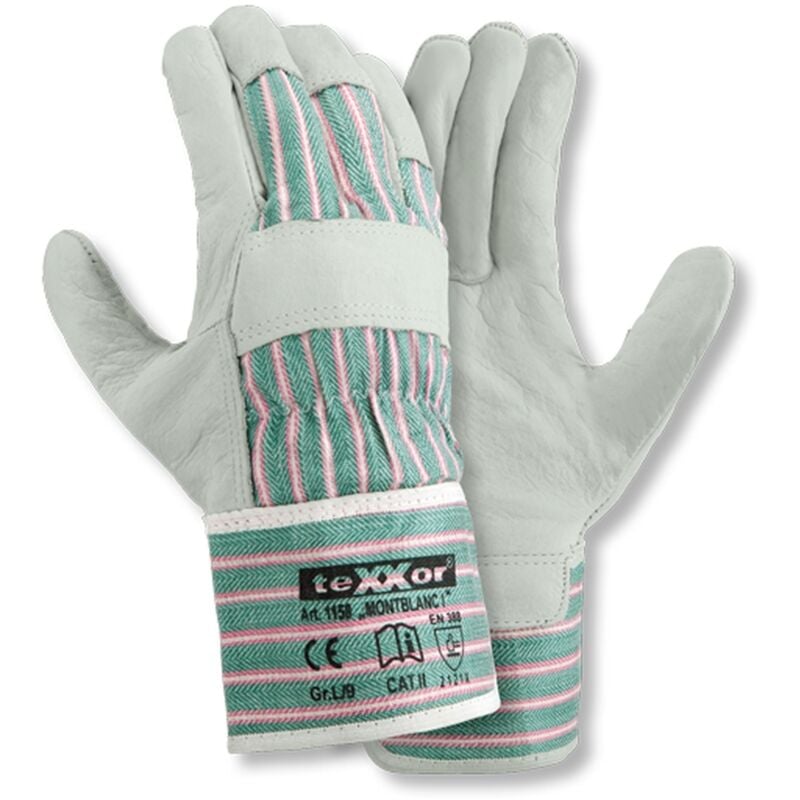 Rindvollleder-Handschuh montblanc i Leder natur Cat.2, 115808 Gr.08 - Texxor