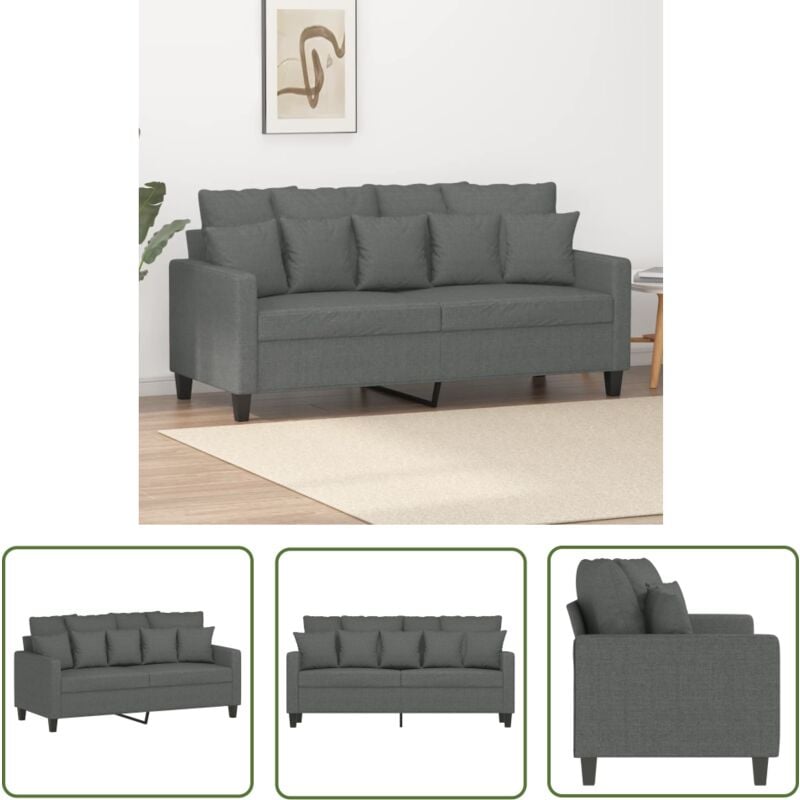 The Living Store - 2-Sitzer-Sofa Dunkelgrau 140 cm Stoff - 2-Sitzer Sofa - Grau Sofa - Wohnzimmersofa - Couchtisch - Gemütliches Sofa