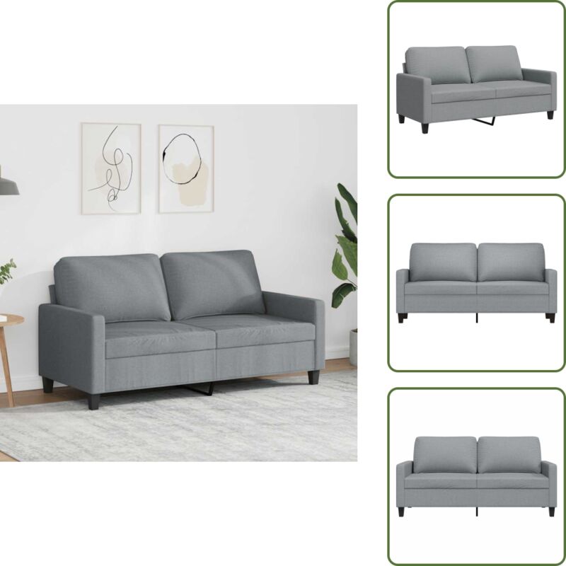 The Living Store - 2-Sitzer-Sofa Hellgrau 140 cm Stoff - Couch - 2-Sitzer Sofa - Wohnzimmersofa - Grau Sofa - Modernes Sofa