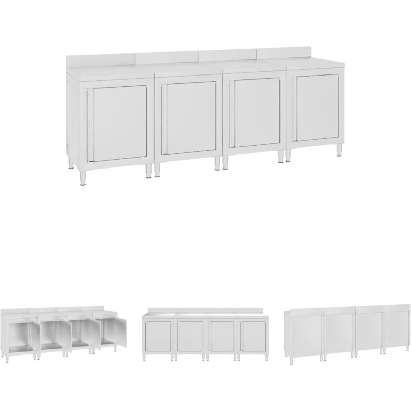 Vidaxl - The Living Store Arbeitsschrank 240x60x96 cm Edelstahl - Gastronomie