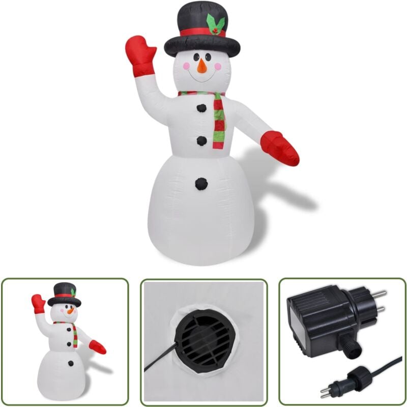 The Living Store Aufblasbarer Schneemann 240 cm - Weihnachtsdeko - Aufblasbarer Schneemann - Outdoor Beleuchtung - Indoor Beleuchtung - Winterlicher