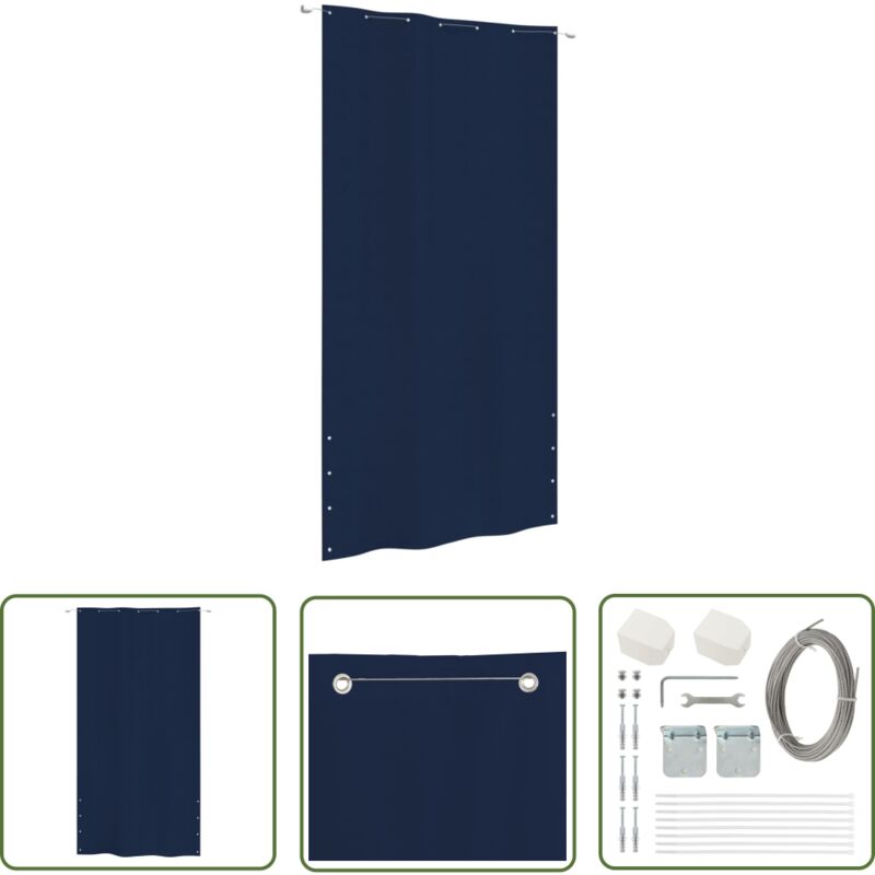 The Living Store Balkon-Sichtschutz Blau 140x240 cm Oxford-Gewebe - Balkon Sichtschutz - Sonnenschutz Für Balkon - UV Schutz - Wasserdicht - Blauer