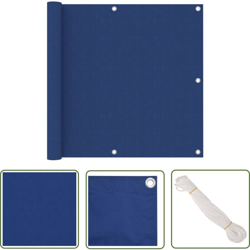 The Living Store - Balkon-Sichtschutz Blau 90x300 cm Oxford-Gewebe - Balkon Sichtschutz - Windschutz - Wasserfest - uv Schutz - Oxford Gewebe