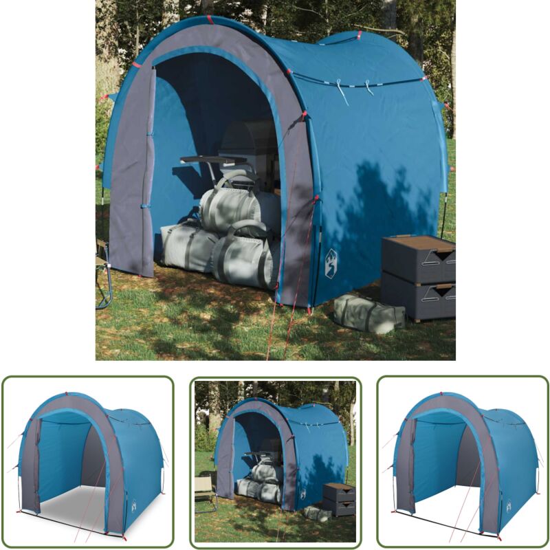 The Living Store Beistellzelt Blau Wasserdicht - Campingzelt - Beistellzelt - Lagerzelt - Wassersdichtes Zelt - Polyesterzelt