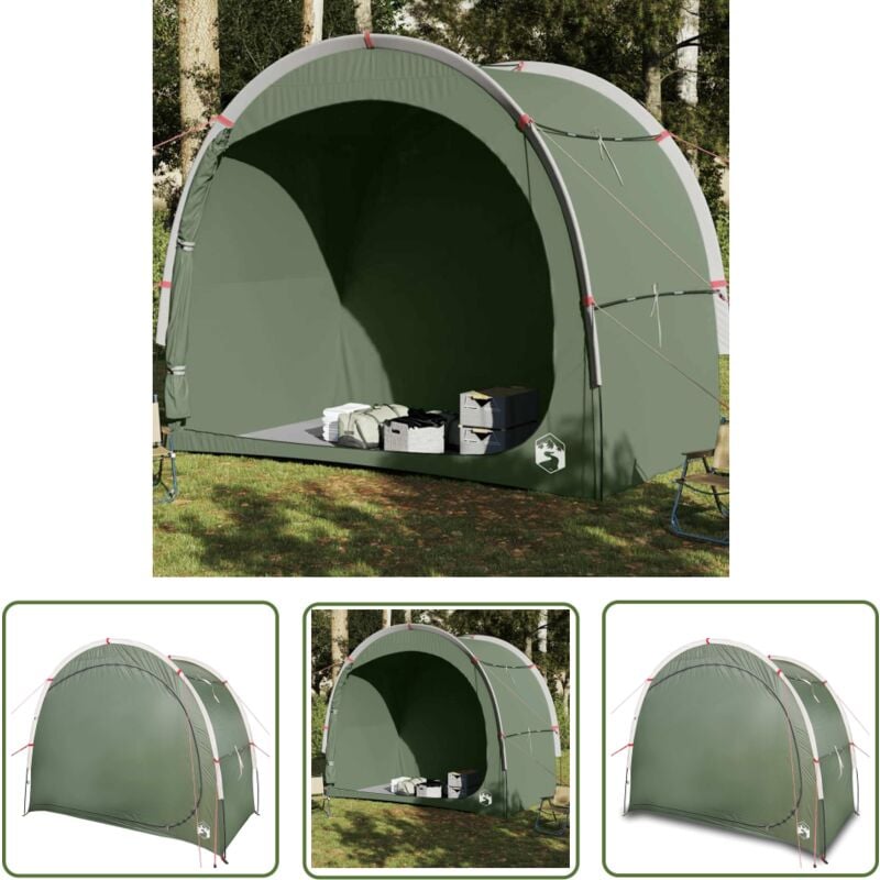 Beistellzelt Grün Wasserdicht - Campingzelt - Beistellzelt - Wasserfestes Zelt - Gartenzelt - Familiencamping - The Living Store