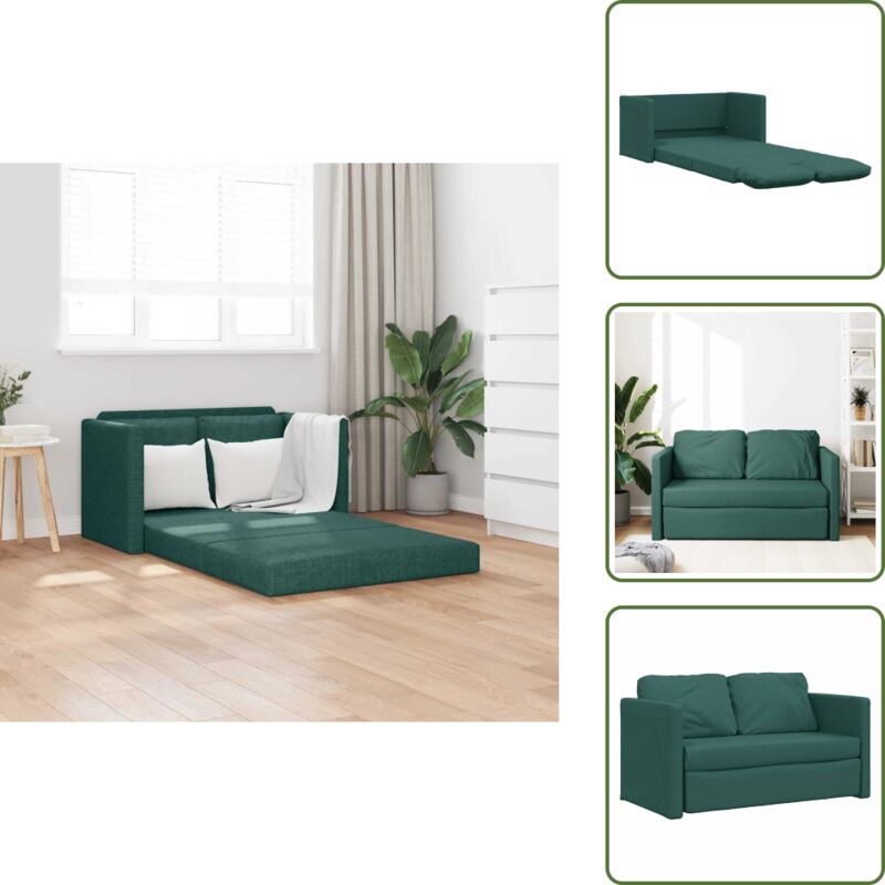 The Living Store - Bodensofa mit Schlaffunktion Dunkelgrün 112x174x55 cm Stoff - Bodensofa - Schlafcouch - Couchbettwäsche - Gästebett - Kleines Sofa