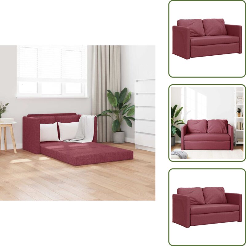 The Living Store - Bodensofa mit Schlaffunktion Weinrot 112x174x55 cm Stoff - Bodensofa - Schlafcouch - Couchbettwäsche - Gästebett - Kleines Sofa