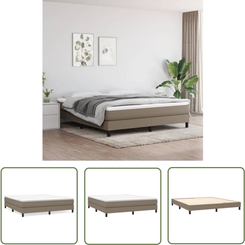 The Living Store - Boxspringbett mit Matratze Taupe 180x200 cm Stoff - Boxspringbett - Doppelbett - Liegefläche 180x200 Cm - Bettsofa - Lattenrost