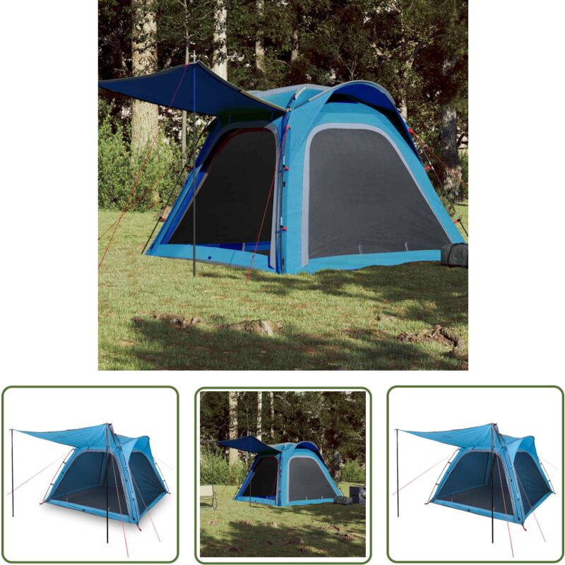 Campingzelt 4 Personen Blau Quick Release Wasserfest - Campingzelt - Zelte - Wohnwagen Zubehör - Reisezubehör - Outdoor Aktivitäten - The Living Store