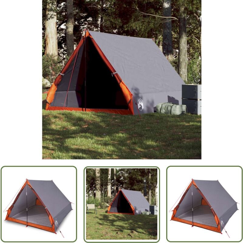 The Living Store Campingzelt A-Form 2 Personen Grau Wasserdicht - Campingzelt - Zelte - A-Zelt - Wanderzelt - Zwei-Personen-Zelt