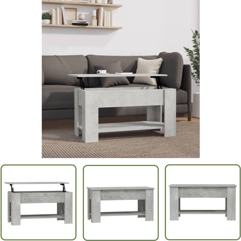 Couchtisch Betongrau 101x49x52 cm Holzwerkstoff - Beton Grau Couchtisch - Holzwerkstoff Couchtisch - Wohnzimmertisch - tv Stand - Nischentisch - The
