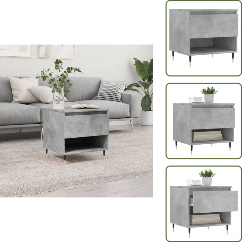 The Living Store - Couchtisch Betongrau 50x46x50 cm Holzwerkstoff - Eleganter Couchtisch - Wohnzimmerstil - Holzwerkstoff Couchtisch - Grau Sofa