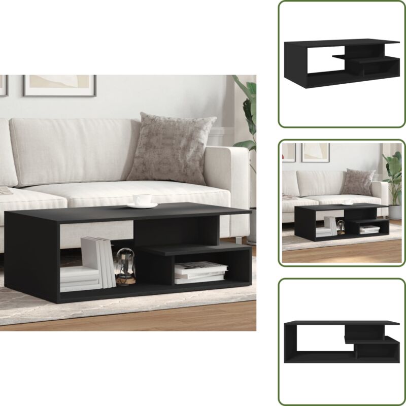 The Living Store - Couchtisch Schwarz 102x55x35 cm Holzwerkstoff - Couchtisch - Wohnzimmerstil - Holzwerkstoff Möbel - Schwarzer Couchtisch