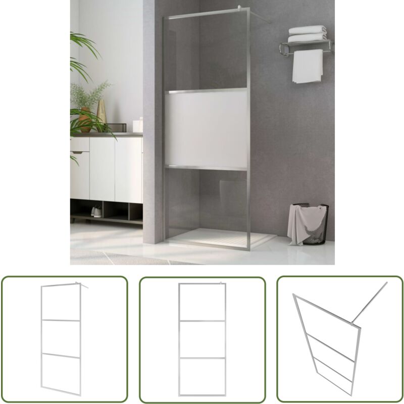 Duschwand für Begehbare Dusche Halbmattiertes ESG-Glas 80x195cm - Duschwand - Duschabtrennung - Begehbarer Dusche - Sicherheitsglas - ESG-Glas - The