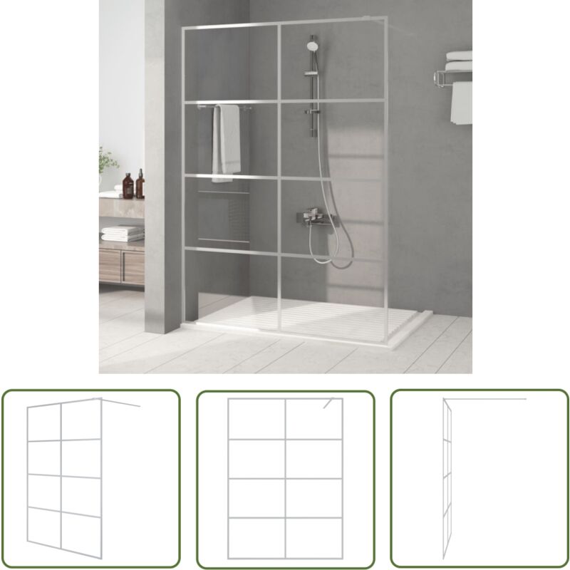 Duschwand für Begehbare Dusche Silbern 140x195 cm ESG-Klarglas - Duschabtrennung - Duschwand - Begehbarer Dusche - Glasdusche - ESG-Glas - The Living