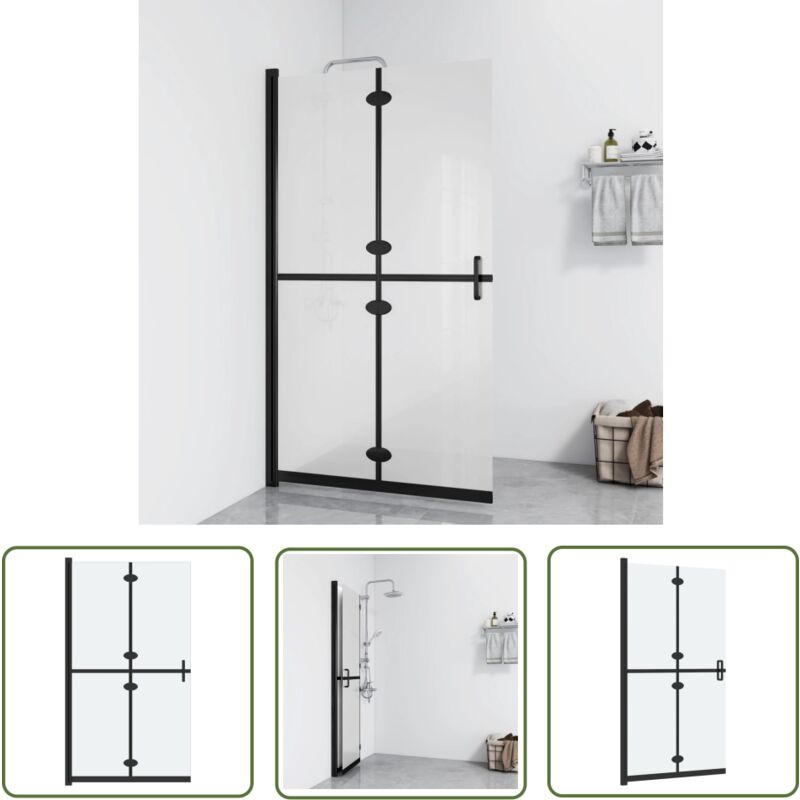 The Living Store - Faltbare begehbare Duschwand ESG-Glas mattiert 120x190 cm - Dusche - Duschwand - ESG-Glas - Faltbar - Dusche Tür
