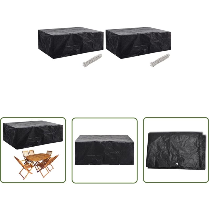 Gartenmöbel-Abdeckungen 2 Stk. 8 Ösen 242x162x100 cm - Gartenmöbel Abdeckung - Gartenmöbel Schutzhülle - Gartenmöbel Abdeckplanen - UV-Schutz