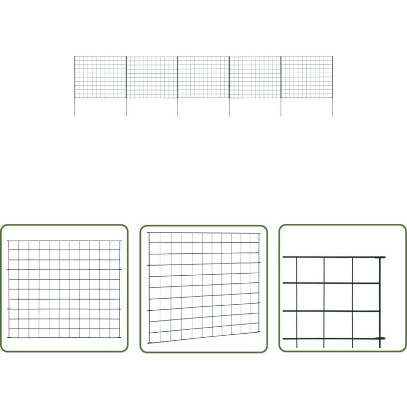 The Living Store - Gartenzaun Set 77,5x64 cm Grün - Teichzaun - Gartenzaun - Sicherheitszaun - Kinderzaun - Begrenzung