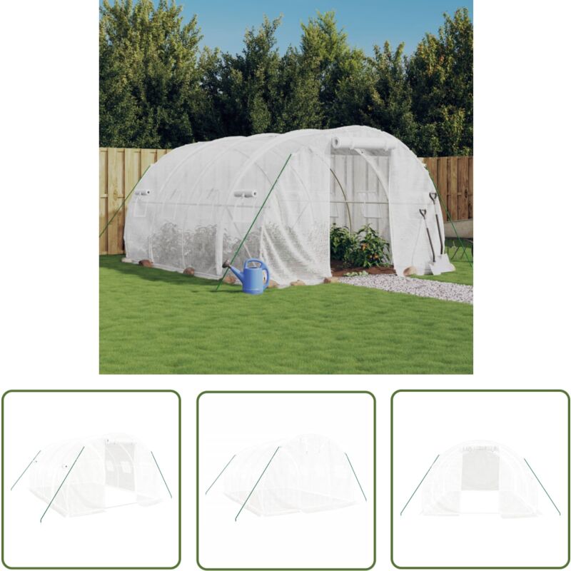 The Living Store - Gewächshaus mit Stahlrahmen Weiß 12 m² 4x3x2 m - Gehäuse - Gewächshaus - Pflanzenhaus - Gartenabdeckungen - Gartengeräte