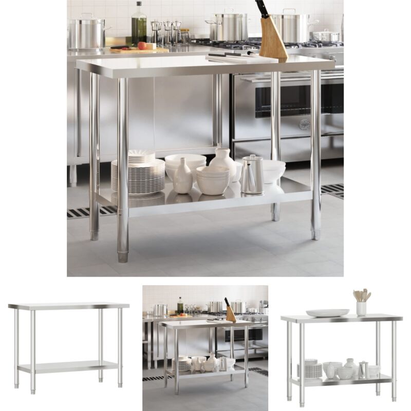 The Living Store - Küchen-Arbeitstisch 110x55x85 cm Edelstahl - Gastronomie