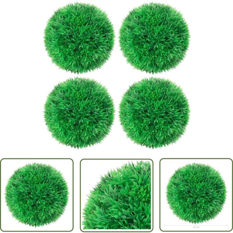 The Living Store Künstliche Buchsbaumkugeln 4 Stk. 12 cm - Künstliche Pflanze - Buchsbaum - Küstnerpflanzens - Gartendekoration - Dekorative Kugel