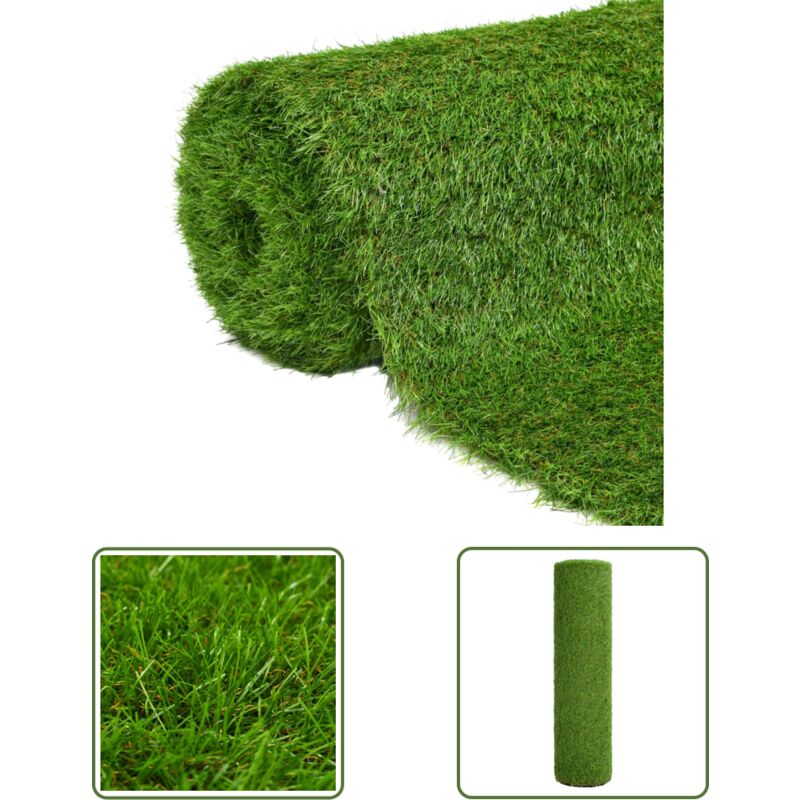 The Living Store - Kunstrasen 1x8 m/40 mm Grün - Kunstgras - Kunstrasen - Rasengrün - Gartendekoration - Terrassenbelag