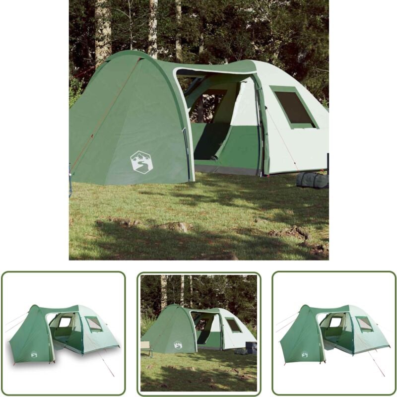 Kuppel-Familienzelt 6 Personen Grün Wasserdicht - Campingzelt - Familienzelt - Kuppelzelt - Wasserfestes Zelt - Gartenpartyzelt - The Living Store