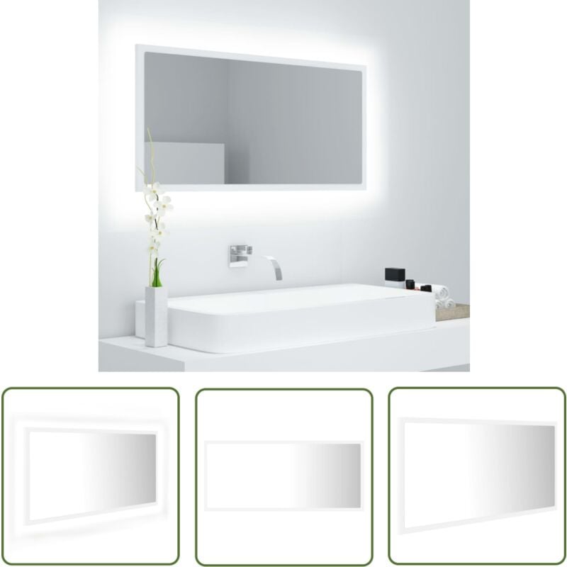 Vidaxl - The Living Store LED-Badspiegel Weiß 90x8,5x37 cm Acryl - LED-Spiegel - Badezimmerspiegel - Acrylspiegel - Weißes Möbelstück - Wandspiegel