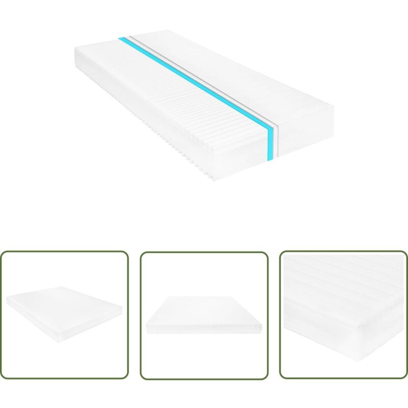 The Living Store Matratze 160 x 200 cm 7 Zonen pu Schaum 16 cm H2 H3 - Matratze - Doppelbett Matratze - Schaumstoffmatratze - 7-Zonen-Matratze