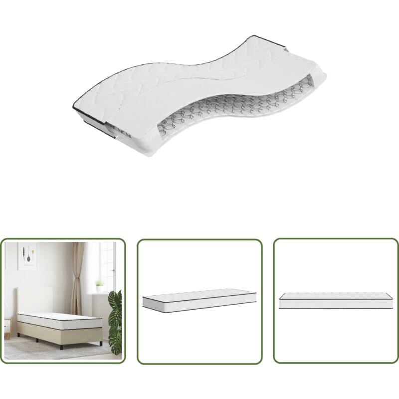 The Living Store Matratze Bonnell-Federkern Mittel 70x200 cm - Bonnell-Matratze - Federkernmatratze - Matratze 70x200 - Einzelbetttatratze - Matratze