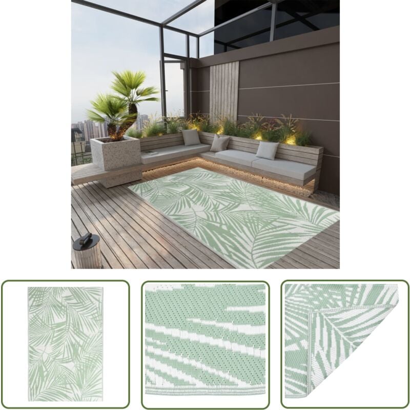 Outdoor-Teppich arakil Grün 120x180 cm pp - Außenbereich Dekoration - Terrasse Teppich - Balkon Teppich - Garten Teppich - Pool Bereich Dekoration