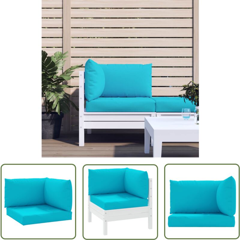 The Living Store - Palettenkissen 3 Stk. Türkis Oxford-Gewebe - Gartenkissen - Outdoorkissen - Polsterauflage - Lounge Cushion - Balkondekoration