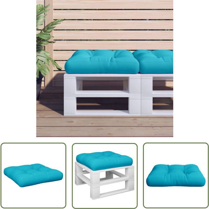 The Living Store Palettenkissen Türkis 60x60x12 cm Stoff - Sitzkissen - Palettenkissen - Gartenkissen - Outdoorkissen - Polstersitz