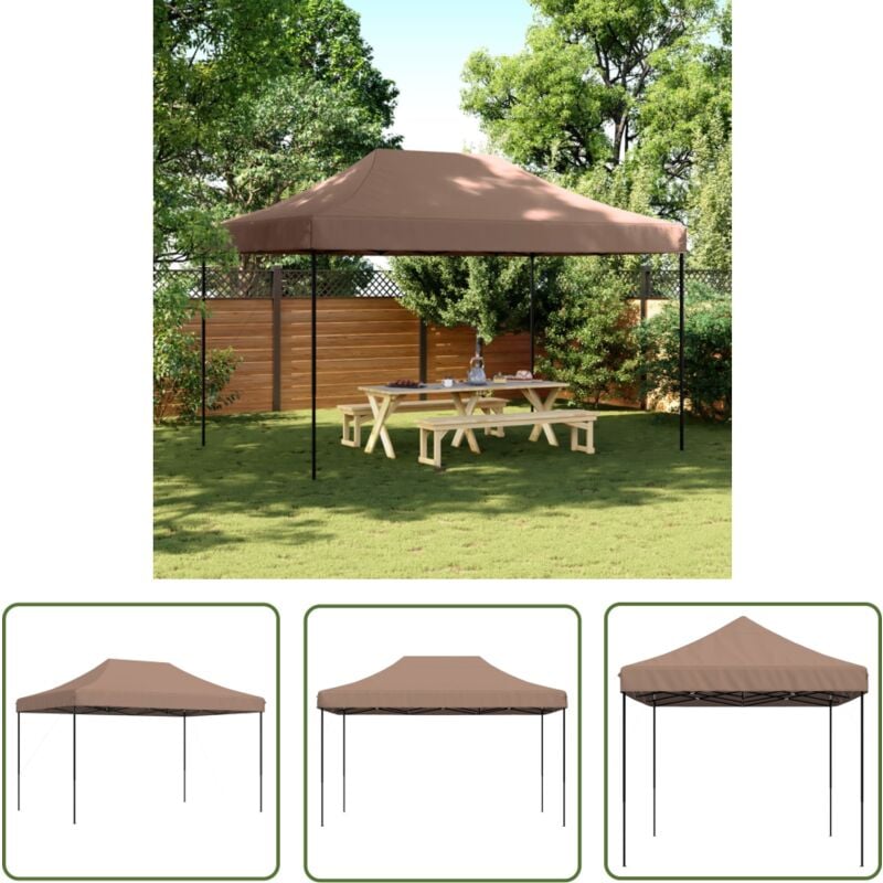 The Living Store - Partyzelt Faltbar Pop-Up Braun 440x292x315 cm - Outdoor-Pavillon - Gartenpavillon - Sonnensegel - Festzelt - Eventzelt