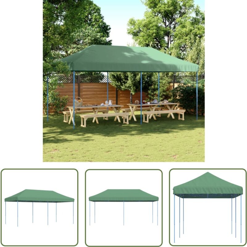 The Living Store - Partyzelt Faltbar Pop-Up Grün 580x292x315 cm - Outdoorzelt - Gartenpartyzelt - Festzelt - Eventzelt - Markise
