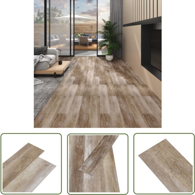 The Living Store PVC-Fliesen 5,02 m² 2 mm Selbstklebend Holzmuster Getüncht - pvc Bodenbelag - Selbstklebender Bodenbelag - Vinyl Boden - Wohnraum