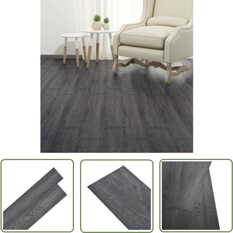 The Living Store - PVC-Fliesen Selbstklebend 2,51 m² 2 mm Schwarz und Weiß - pvc Fliesen - Selbstklebender Bodenbelag - Vinyl Boden - Design