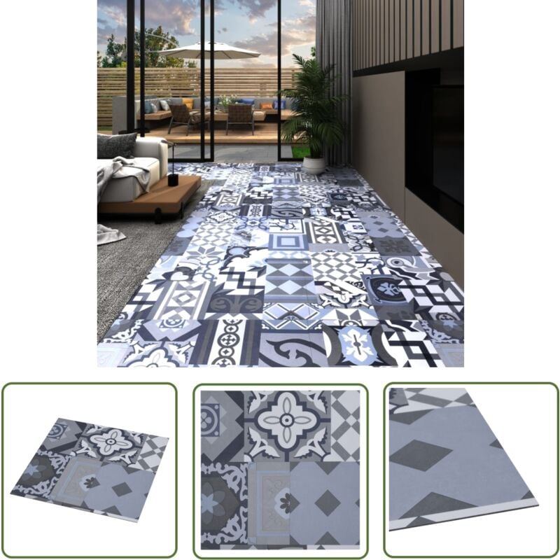 The Living Store - PVC-Fliesen Selbstklebend 5,11 m² Mehrfarbiges Muster - pvc Fliesen - Vinyl Boden - Selbstklebender Bodenbelag - Wohnraum