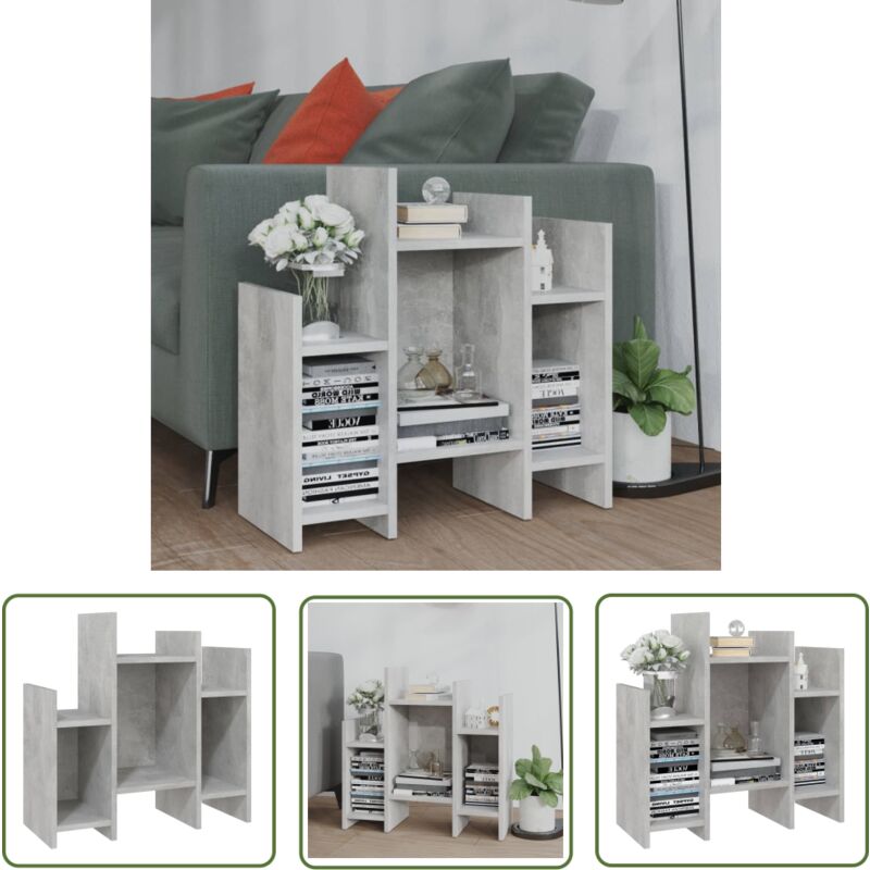 Regalschrank Betongrau 60x26x60 cm Holzwerkstoff - Bücherregal - Regal - Wohnzimmer Dekoration - Sideboard - Möbelstück - The Living Store